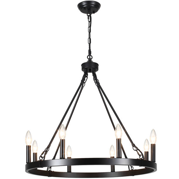 Gracie Oaks Ticey 20 Light Dimmable Wagon Wheel Chandelier Wayfair